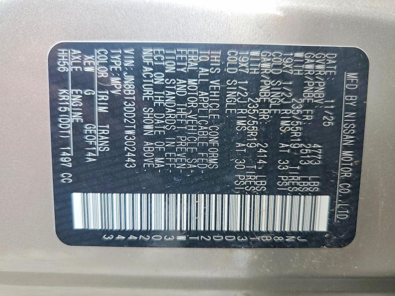Продажа на аукционе авто 2026 Nissan Rogue, vin: JN8BT3DD2TW302443, номер лота: 66820816