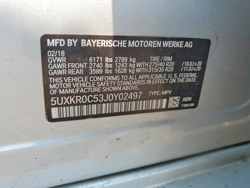 Продажа на аукционе авто 2018 Bmw X5, vin: 5UXKR0C53J0Y02497, номер лота: 64309206