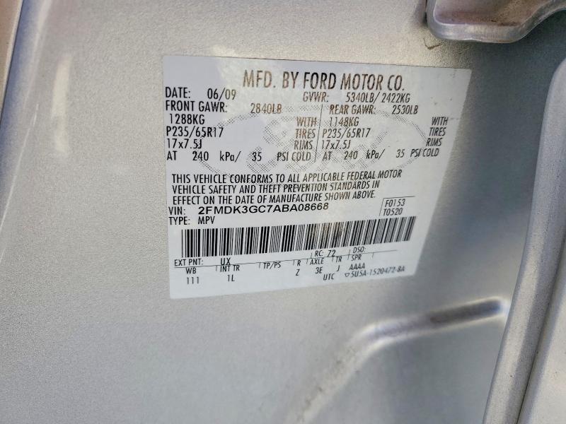 Продажа на аукционе авто 2010 Ford Edge, vin: 2FMDK3GC7ABA08668, номер лота: 65040966