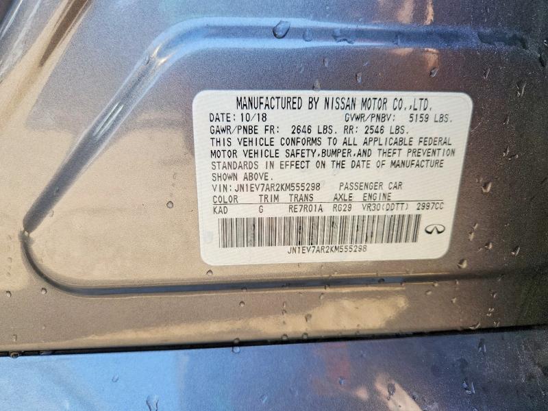 Продажа на аукционе авто 2019 Infiniti Q50, vin: JN1EV7AR2KM555298, номер лота: 66929006