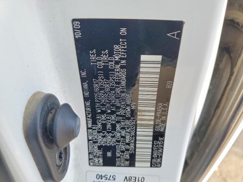 Aukcja sprzedaży 2010 Toyota Sienna, vin: 5TDKK4CC1AS327621, numer aukcji: 64695506