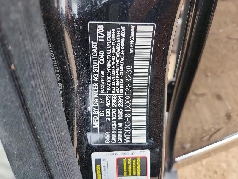 Aukcja sprzedaży 2009 Mercedes-benz C, vin: WDDGF81XX9F283238, numer aukcji: 63620416