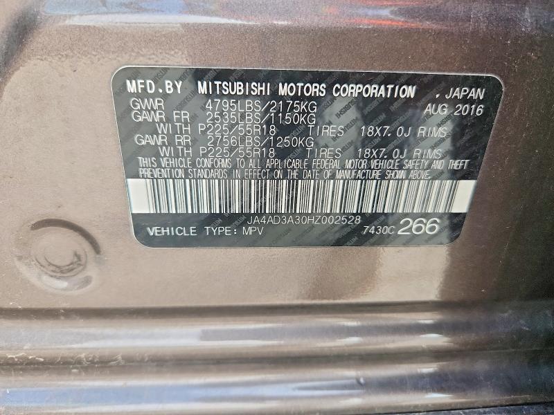 Aukcja sprzedaży 2017 Mitsubishi Outlander, vin: JA4AD3A30HZ002528, numer aukcji: 64292996
