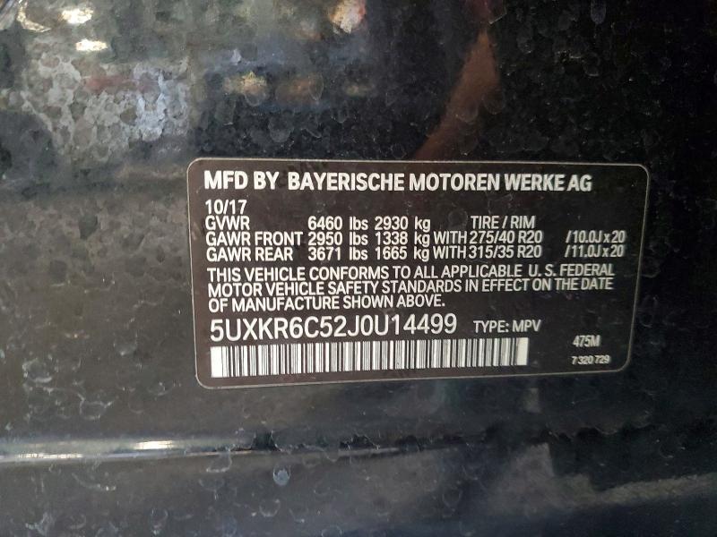 Aukcja sprzedaży 2018 Bmw X5, vin: 5UXKR6C52J0U14499, numer aukcji: 66109766