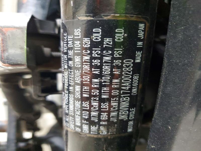 65106376 :رقم المزاد ، JKBVNKB174A002830 vin ، 2004 Kawasaki 1600 مزاد بيع