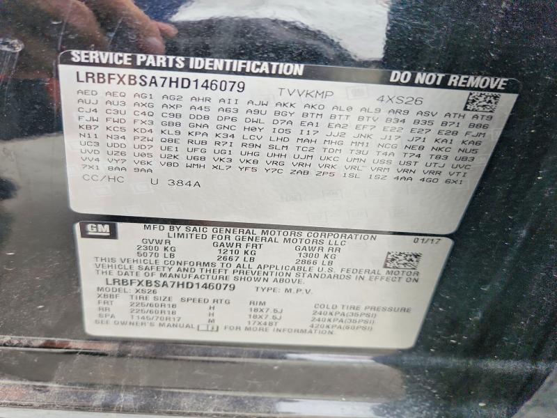 66174636 :رقم المزاد ، LRBFXBSA7HD146079 vin ، 2017 Buick Envision مزاد بيع