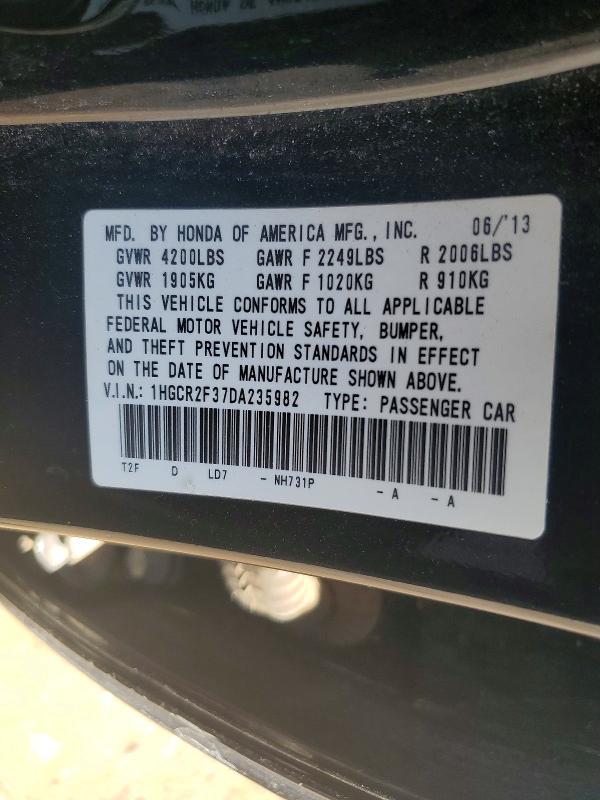 Aukcja sprzedaży 2013 Honda Accord, vin: 1HGCR2F37DA235982, numer aukcji: 64513176