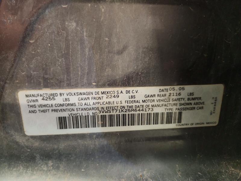 66089246 :رقم المزاد ، 3VWST71K25M644173 vin ، 2005 Volkswagen New Jetta مزاد بيع