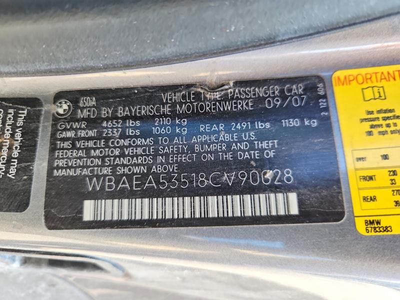 Aukcja sprzedaży 2008 Bmw 650, vin: WBAEA53518CV90028, numer aukcji: 64132686