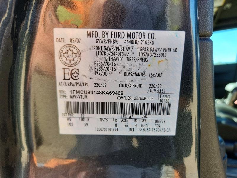 Продажа на аукционе авто 2008 Ford Escape, vin: 1FMCU94148KA69469, номер лота: 67202446