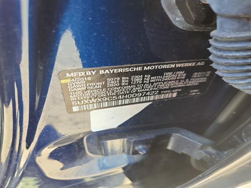 62771326 :رقم المزاد ، 5UXWX9C54H0D97422 vin ، 2017 Bmw X3 مزاد بيع