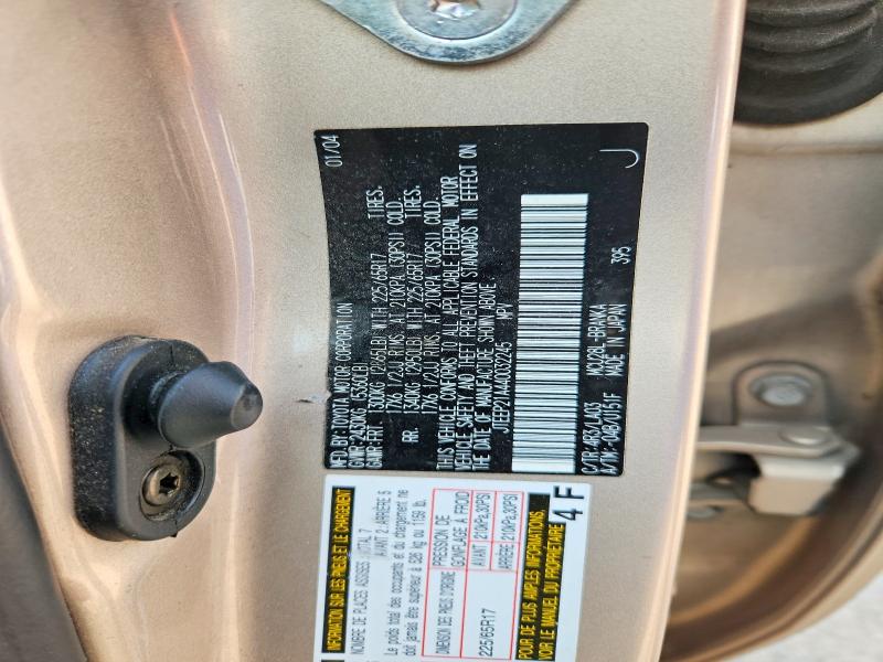 Aukcja sprzedaży 2004 Toyota Highlander, vin: JTEEP21A440032245, numer aukcji: 63727806