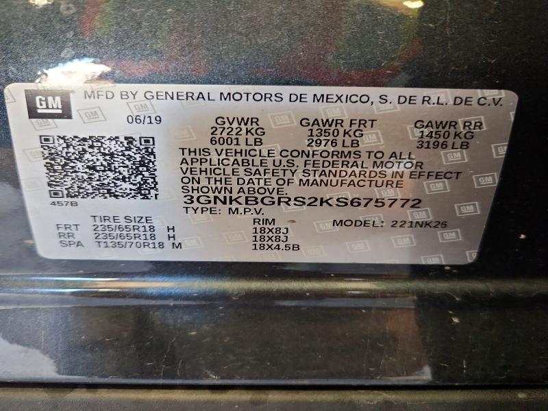 Aukcja sprzedaży 2019 Chevrolet Blazer, vin: 3GNKBGRS2KS675772, numer aukcji: 65372806