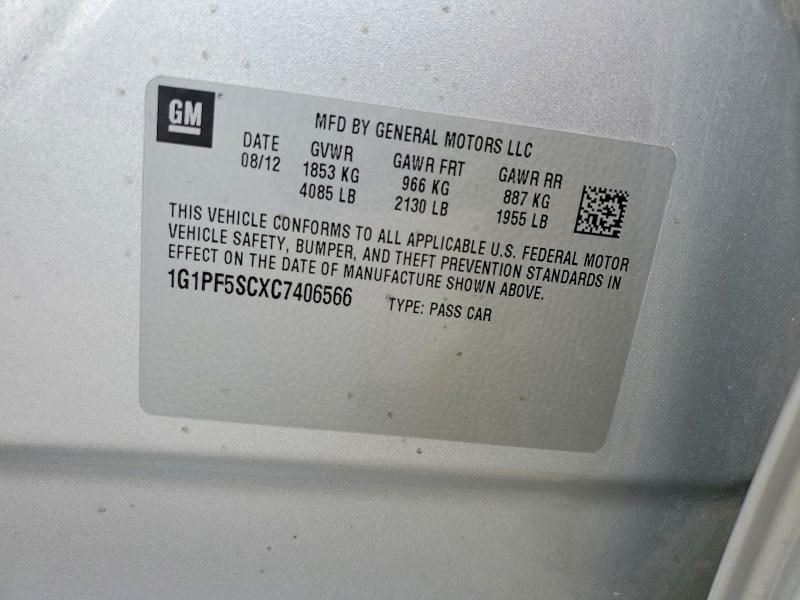 Продаж на аукціоні авто 2012 Chevrolet Cruze, vin: 1G1PF5SCXC7406566, номер лоту: 67298976