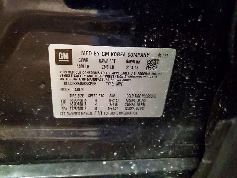 2021 Buick Encore მანქანა იყიდება აუქციონზე, vin: KL4CJESB4MB353965, აუქციონის ნომერი: 63999406