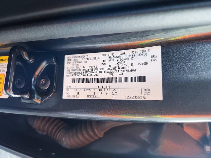 Aukcja sprzedaży 2020 Ford F150, vin: 1FTEW1E52LFB17207, numer aukcji: 65570756