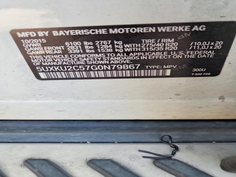 Aukcja sprzedaży 2016 Bmw X6, vin: 5UXKU2C57G0N79867, numer aukcji: 63939166