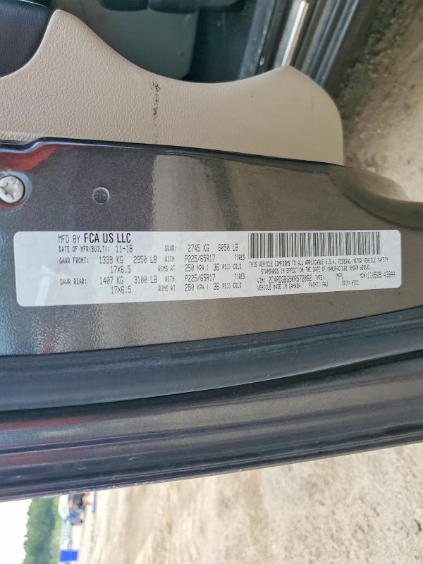 Aukcja sprzedaży 2019 Dodge Grand Caravan, vin: 2C4RDGBG9KR572062, numer aukcji: 64154746