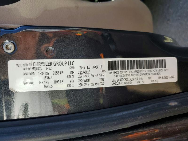 Продажа на аукционе авто 2012 Dodge Grand Caravan, vin: 2C4RDGBG1CR258214, номер лота: 63803426
