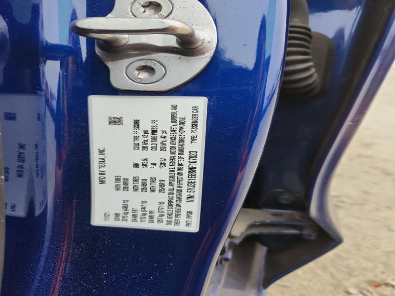 66307036 :رقم المزاد ، 5YJ3E1EB8NF107823 vin ، 2022 Tesla Model 3 مزاد بيع