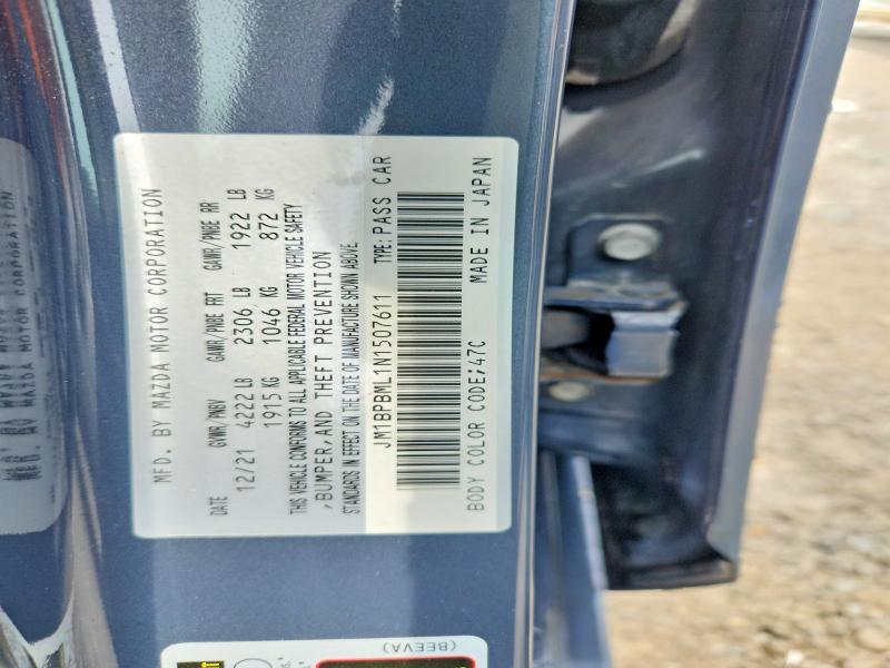 64616406 :رقم المزاد ، JM1BPBML1N1507611 vin ، 2022 Mazda 3 مزاد بيع