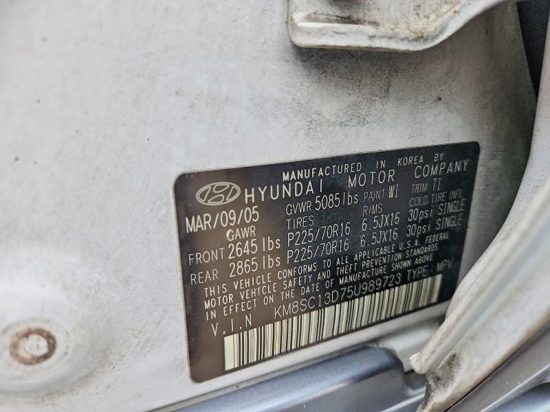Продажа на аукционе авто 2005 Hyundai Santa Fe, vin: KM8SC13D75U989723, номер лота: 64209406