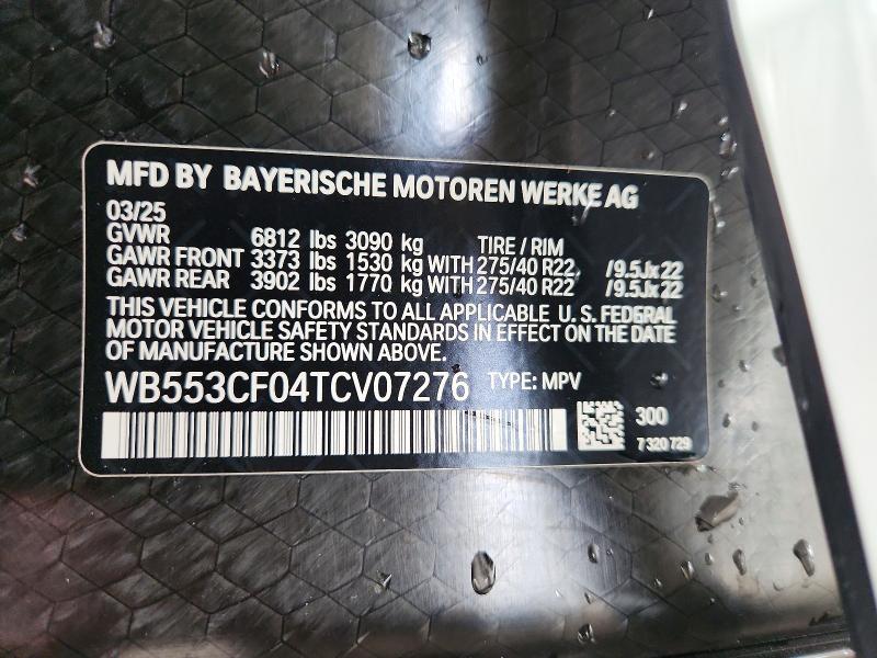 64090936 :رقم المزاد ، WB553CF04TCV07276 vin ، 2026 Bmw Ix مزاد بيع