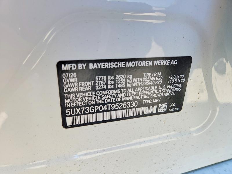 2026 Bmw X3 მანქანა იყიდება აუქციონზე, vin: 5UX73GP04T9526330, აუქციონის ნომერი: 65497906