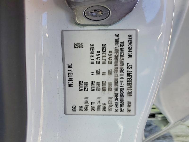 Продажа на аукционе авто 2023 Tesla Model 3, vin: 5YJ3E1EA3PF513227, номер лота: 66406846