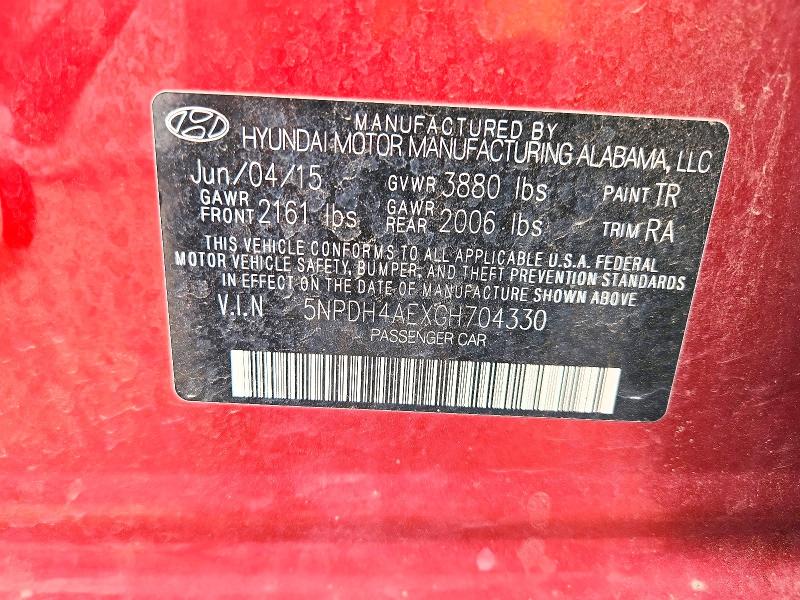 Продажа на аукционе авто 2016 Hyundai Elantra, vin: 5NPDH4AEXGH704330, номер лота: 64703066