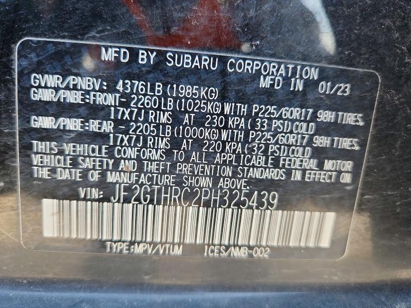 65501086 :رقم المزاد ، JF2GTHRC2PH325439 vin ، 2023 Subaru Crosstrek مزاد بيع