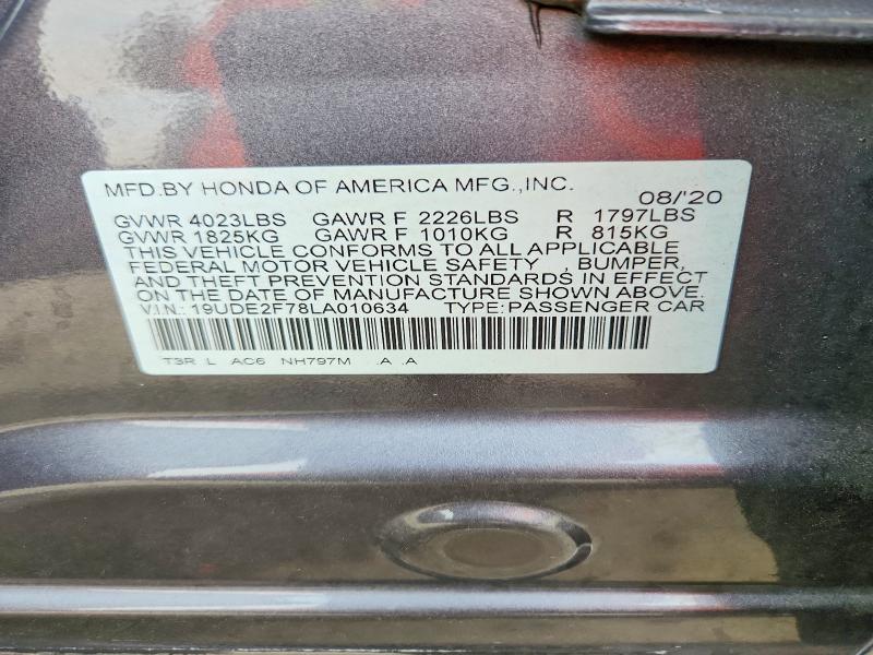 Aukcja sprzedaży 2020 Acura Ilx, vin: 19UDE2F78LA010634, numer aukcji: 67060016