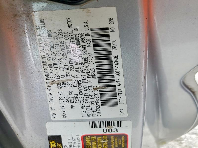 66938886 :رقم المزاد ، 5TETX22N98Z567123 vin ، 2008 Toyota Tacoma مزاد بيع