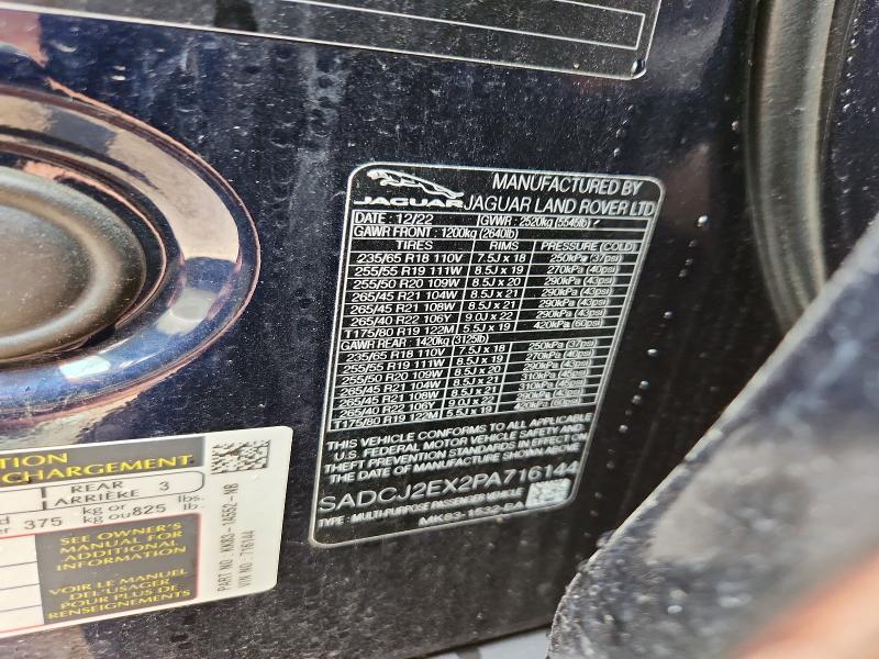 64408376 :رقم المزاد ، SADCJ2EX2PA716144 vin ، 2023 Jaguar F-pace مزاد بيع