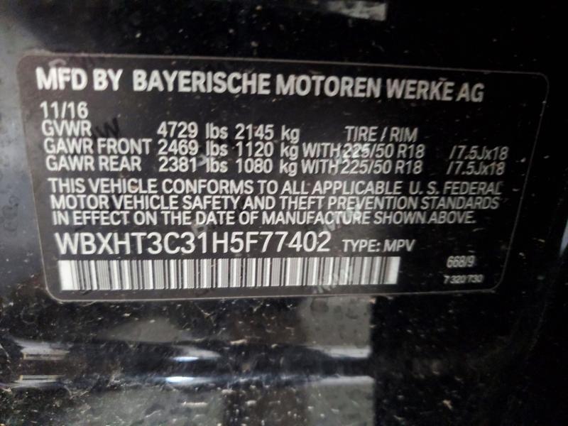 Aukcja sprzedaży 2017 Bmw X1, vin: WBXHT3C31H5F77402, numer aukcji: 64055536