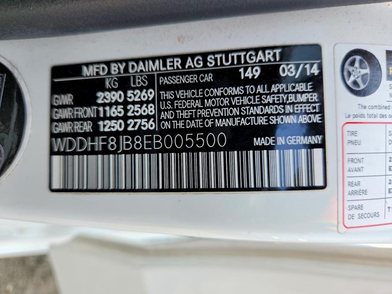 2014 Mercedes-benz E მანქანა იყიდება აუქციონზე, vin: WDDHF8JB8EB005500, აუქციონის ნომერი: 64235596