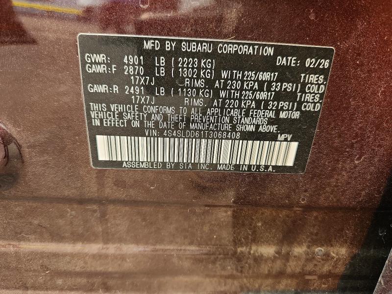 Продаж на аукціоні авто 2026 Subaru Forester, vin: 4S4SLDD61T3068408, номер лоту: 63875616