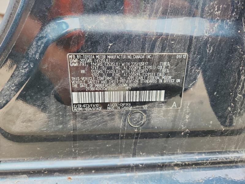 Продажа на аукционе авто 2012 Toyota Rav4, vin: 2T3BF4DV2CW179257, номер лота: 64198516