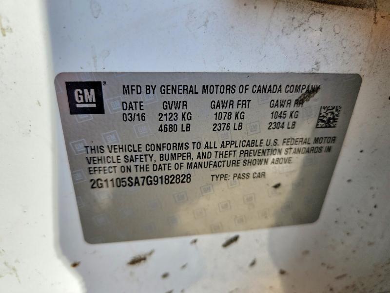 Продаж на аукціоні авто 2016 Chevrolet Impala, vin: 2G1105SA7G9182828, номер лоту: 67342286