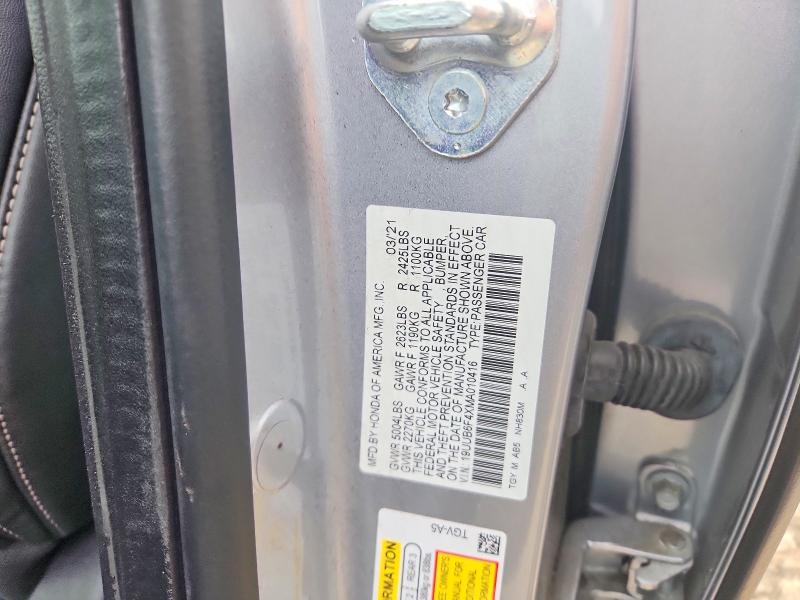 66454366 :رقم المزاد ، 19UUB6F4XMA010416 vin ، 2021 Acura Tlx مزاد بيع