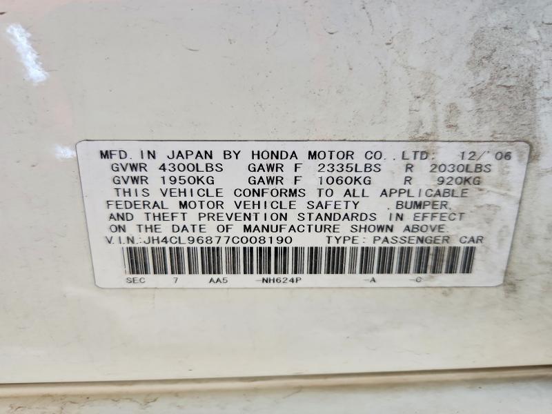 Продажа на аукционе авто 2007 Acura Tsx, vin: JH4CL96877C008190, номер лота: 66829366