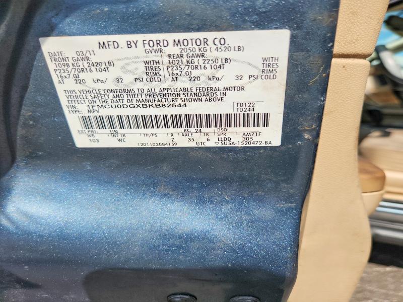 64690446 :رقم المزاد ، 1FMCU0DGXBKB82544 vin ، 2011 Ford Escape مزاد بيع