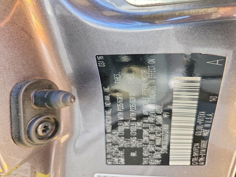 62999466 :رقم المزاد ، 5TDKK3DC6GS727806 vin ، 2016 Toyota Sienna مزاد بيع