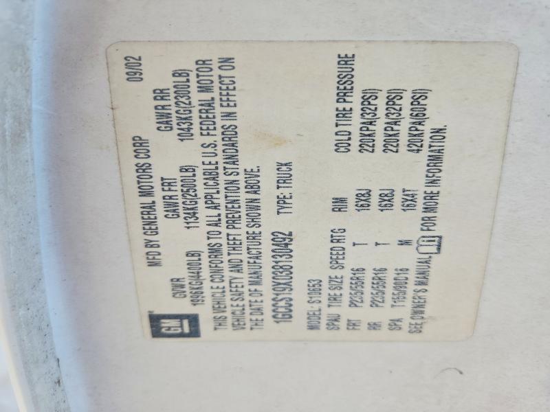 64379116 :رقم المزاد ، 1GCCS19X038130492 vin ، 2003 Chevrolet S Truck مزاد بيع