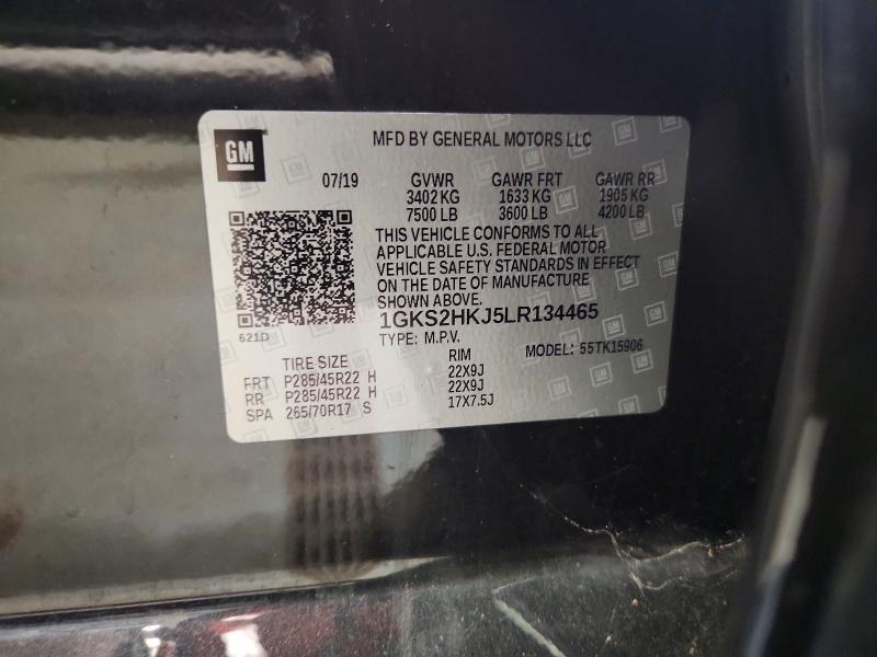 2020 Gmc Yukon Xl მანქანა იყიდება აუქციონზე, vin: 1GKS2HKJ5LR134465, აუქციონის ნომერი: 64361596