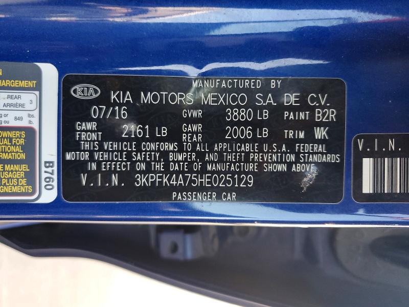 Aukcja sprzedaży 2017 Kia Forte, vin: 3KPFK4A75HE025129, numer aukcji: 63816416