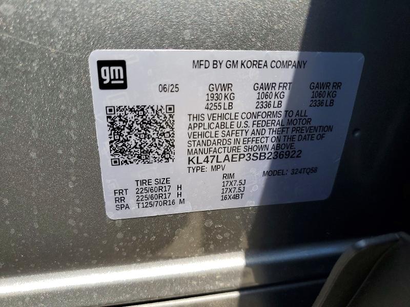 Aukcja sprzedaży 2025 Buick Envista, vin: KL47LAEP3SB236922, numer aukcji: 64446856