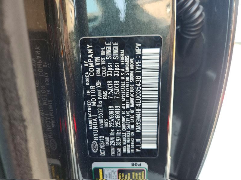 64021776 :رقم المزاد ، KM8SM4HF4EU035438 vin ، 2014 Hyundai Santa Fe مزاد بيع