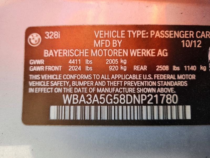 Aukcja sprzedaży 2013 Bmw 328, vin: WBA3A5G58DNP21780, numer aukcji: 66463986