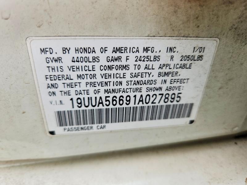 63887116 :رقم المزاد ، 19UUA56691A027895 vin ، 2001 Acura 3.2tl مزاد بيع